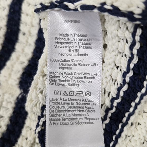 Madewell Knitted Blue & White Cotton Sweater Tank - Picture 5 of 10